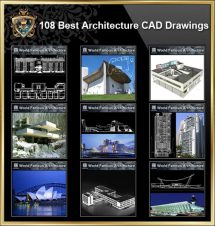 108 Weltbeste Architektur CAD-Zeichnungen 