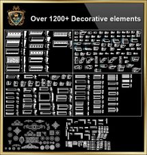 Über 1200+ dekorative Elemente CAD Blöcke V.1