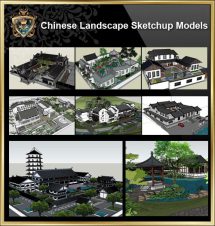 Chinesische Landschaft Sketchup 3D Modelle