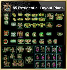 85 Residential Layout CAD Drawings